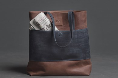 TOTE BAG // HOT BROWN x NAVY BLUE